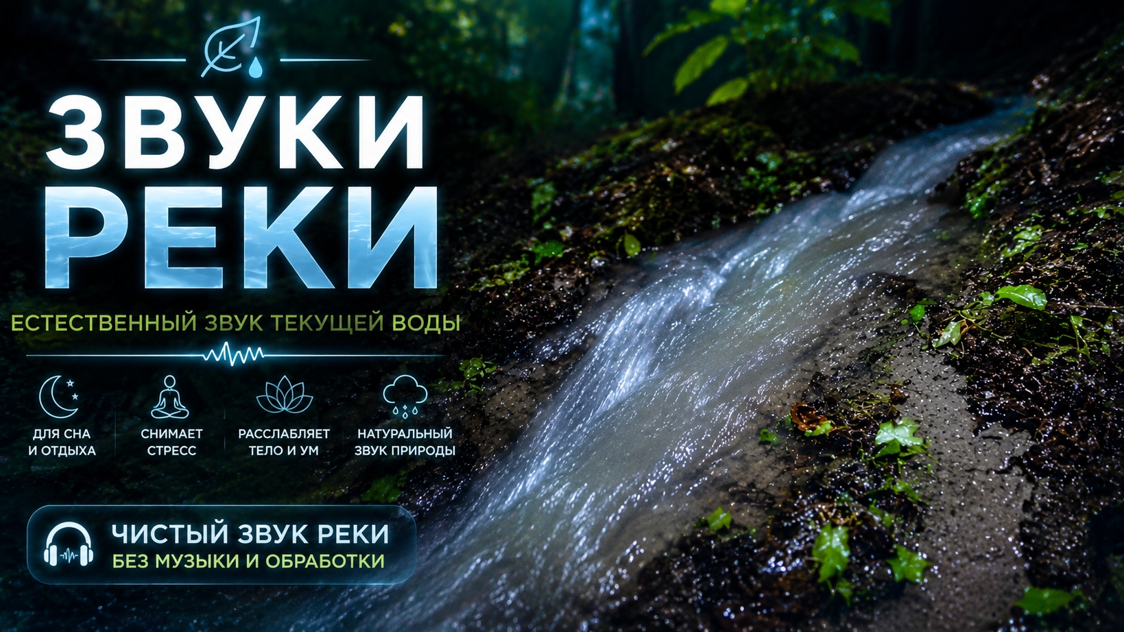 Звуки текущей реки  Чистый звук воды для сна и отдыха