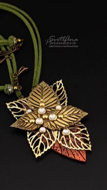 #кулон #листья 747 #svetlanaparenkova #светланапаренькова #shorts #украшения #jewelery #мода #стиль