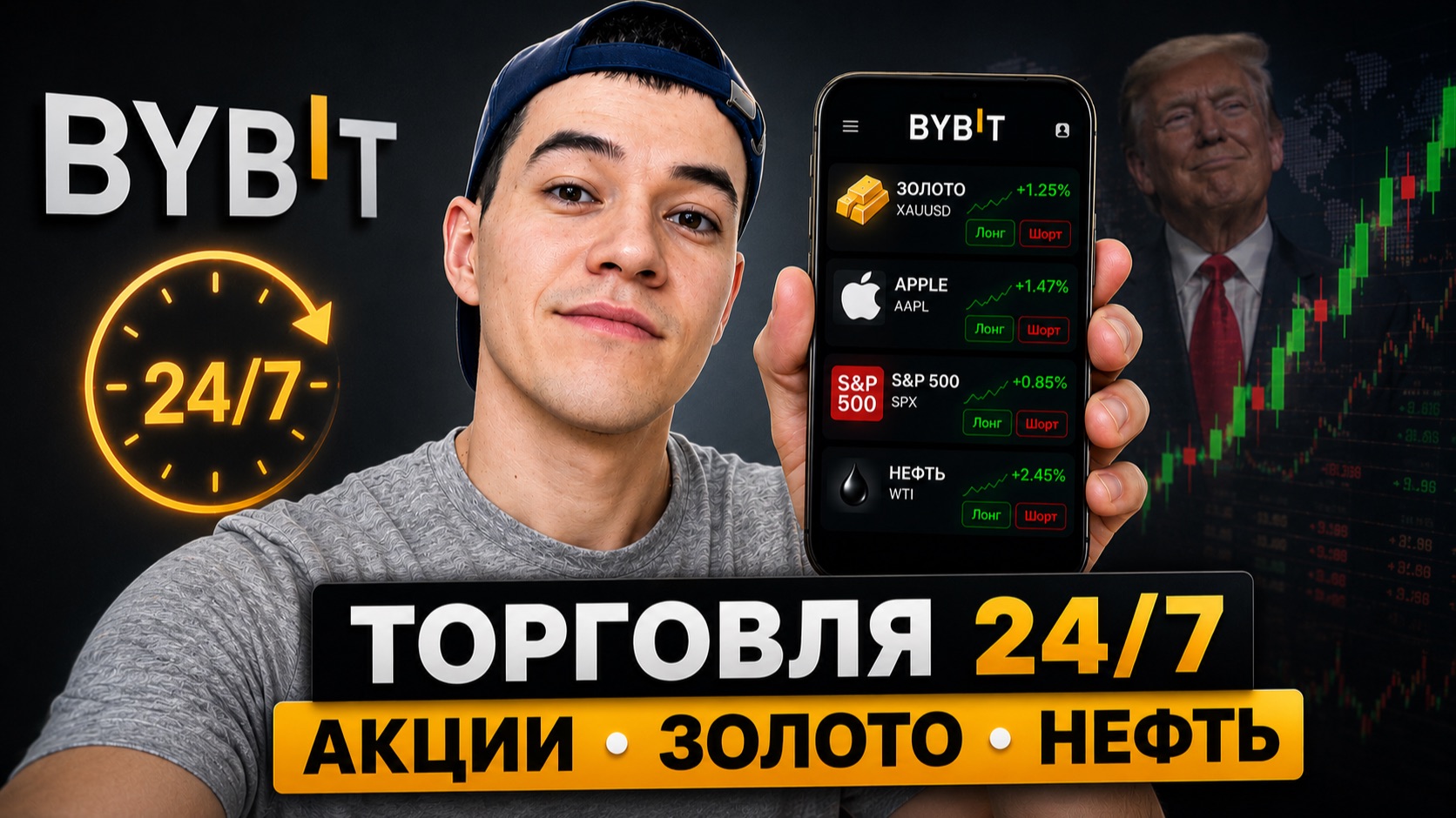 Как торговать Акциями, Золотом и Нефтью на бирже Bybit?