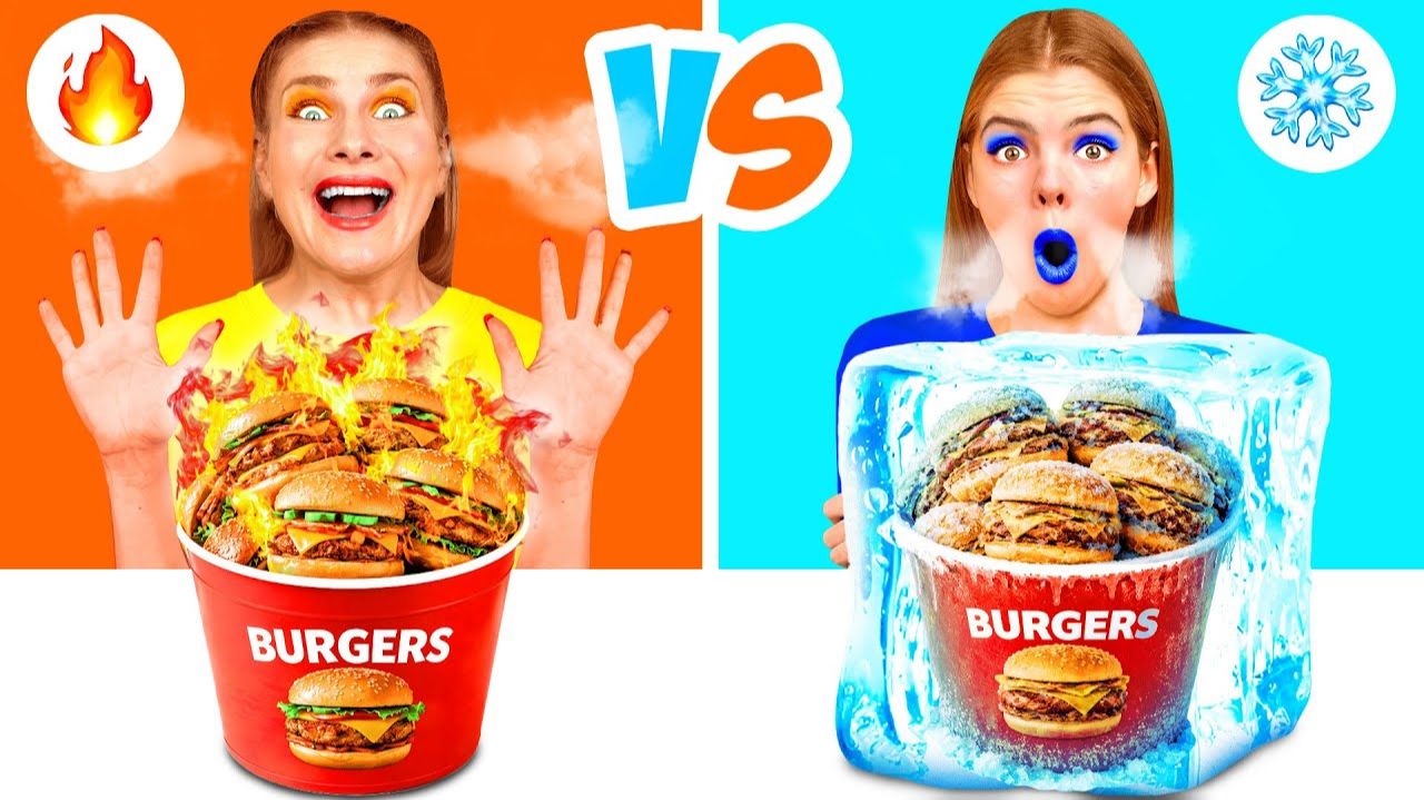 Холодная или Горячая Еда Челлендж # Смешные Челленджи с Едой от DaZaZa Challenge