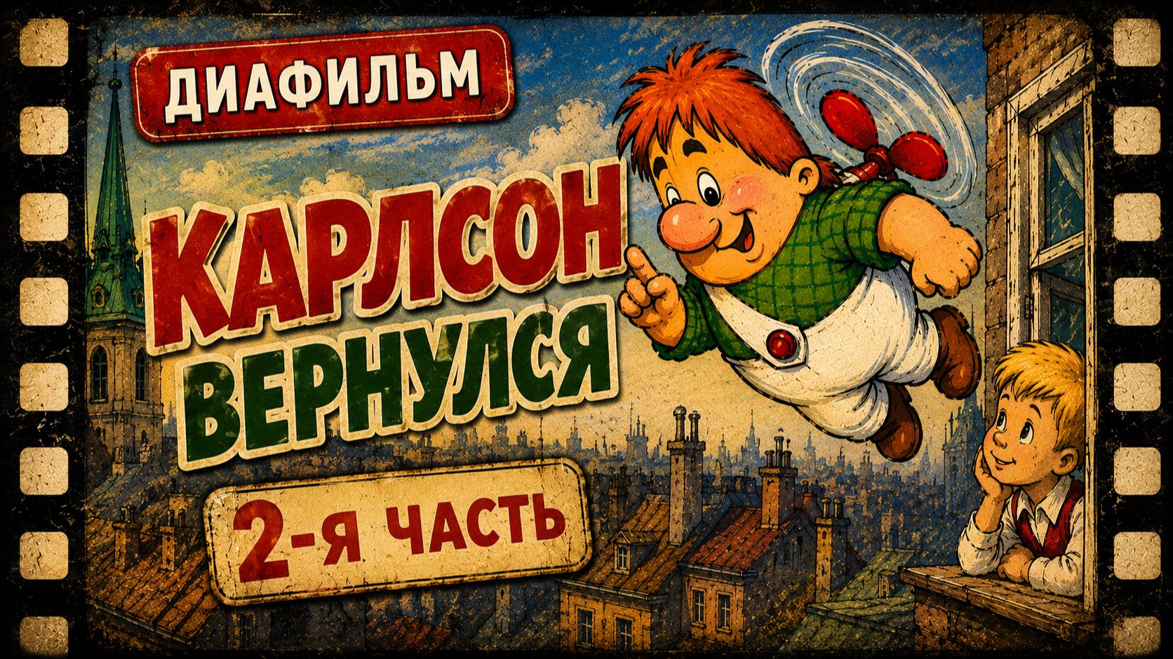 Диафильм. Карлсон вернулся. Часть2. (Озвученный)