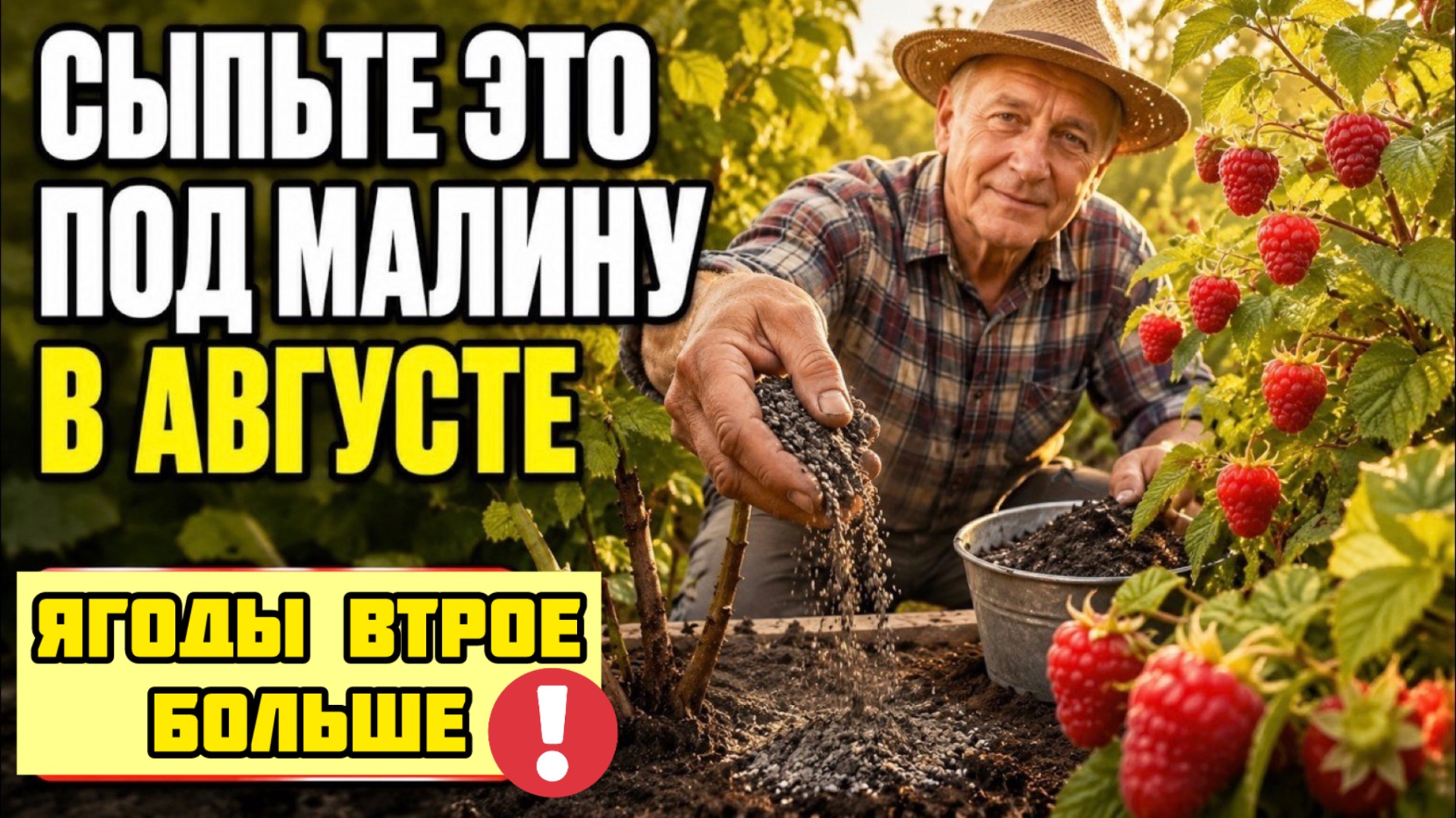 Насыпьте ЭТО под МАЛИНУ в АВГУСТЕ -  и куст завалит ягодой через год.