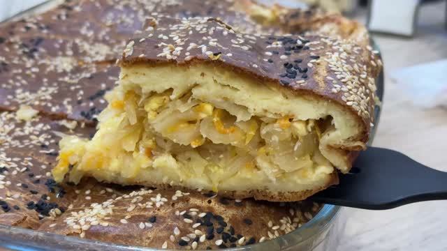 ЗАЛИВНОЙ ПИРОГ С КАПУСТОЙ - ИДЕАЛЬНАЯ ВЫПЕЧКА! Тесто ВОЗДУШНОЕ начинка СОЧНАЯ! Простой рецепт