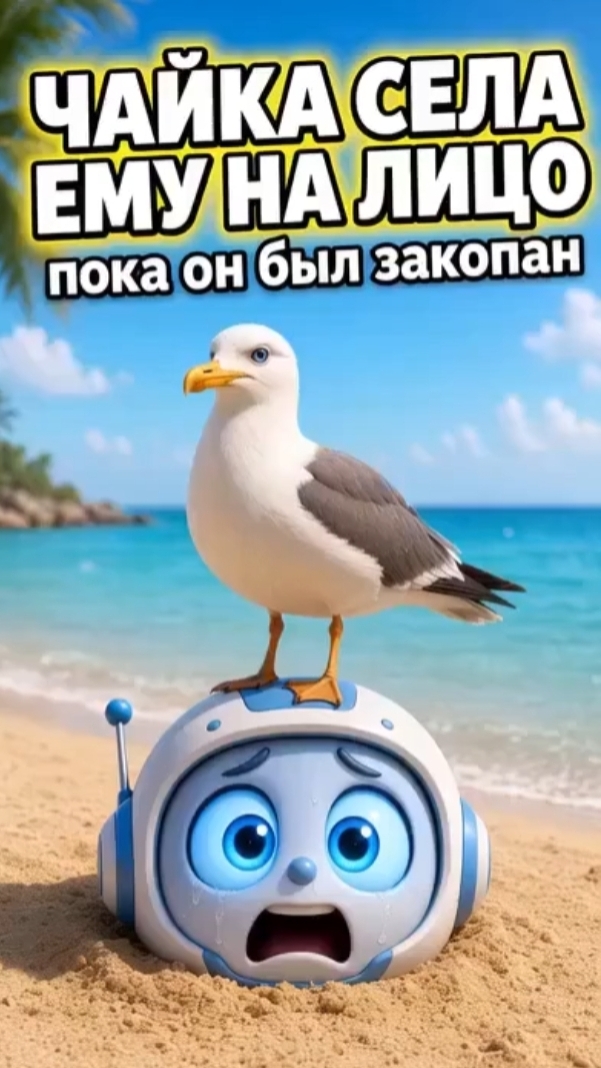 Бипа закопали в песок. А потом прилетела чайка #Shorts