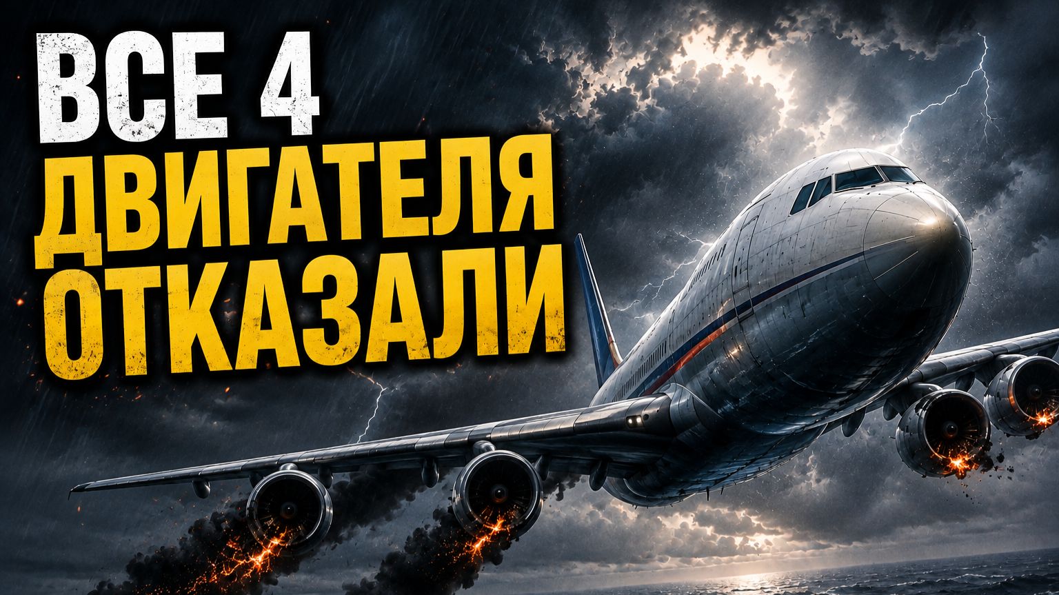 Все 4 двигателя отказали  как этому самолёту удалось выжить? 