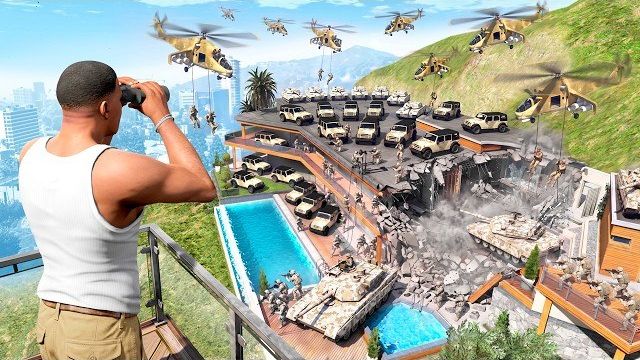 GTA 5 — Дом Франклина ПОД ОБСТРЕЛОМ армии!