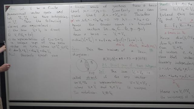 Smirnov S.V. - Linear Algebra - 13. Sum And Intersection Of Subspaces
