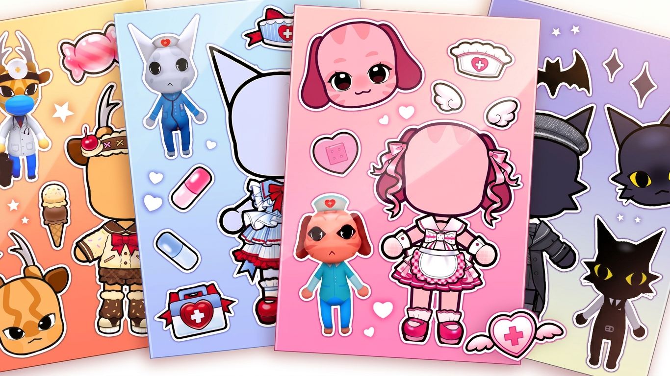 🌈Наклейки БОЛЬНИЦА ДЛЯ ЖИВОТНЫХ Игра 🌈 РОБЛОКС 🐰 Бумажные самоделки 🐈⬛ DIY. Поделки. Мультики