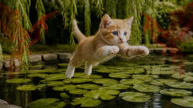 Маленький котик вышел во дор