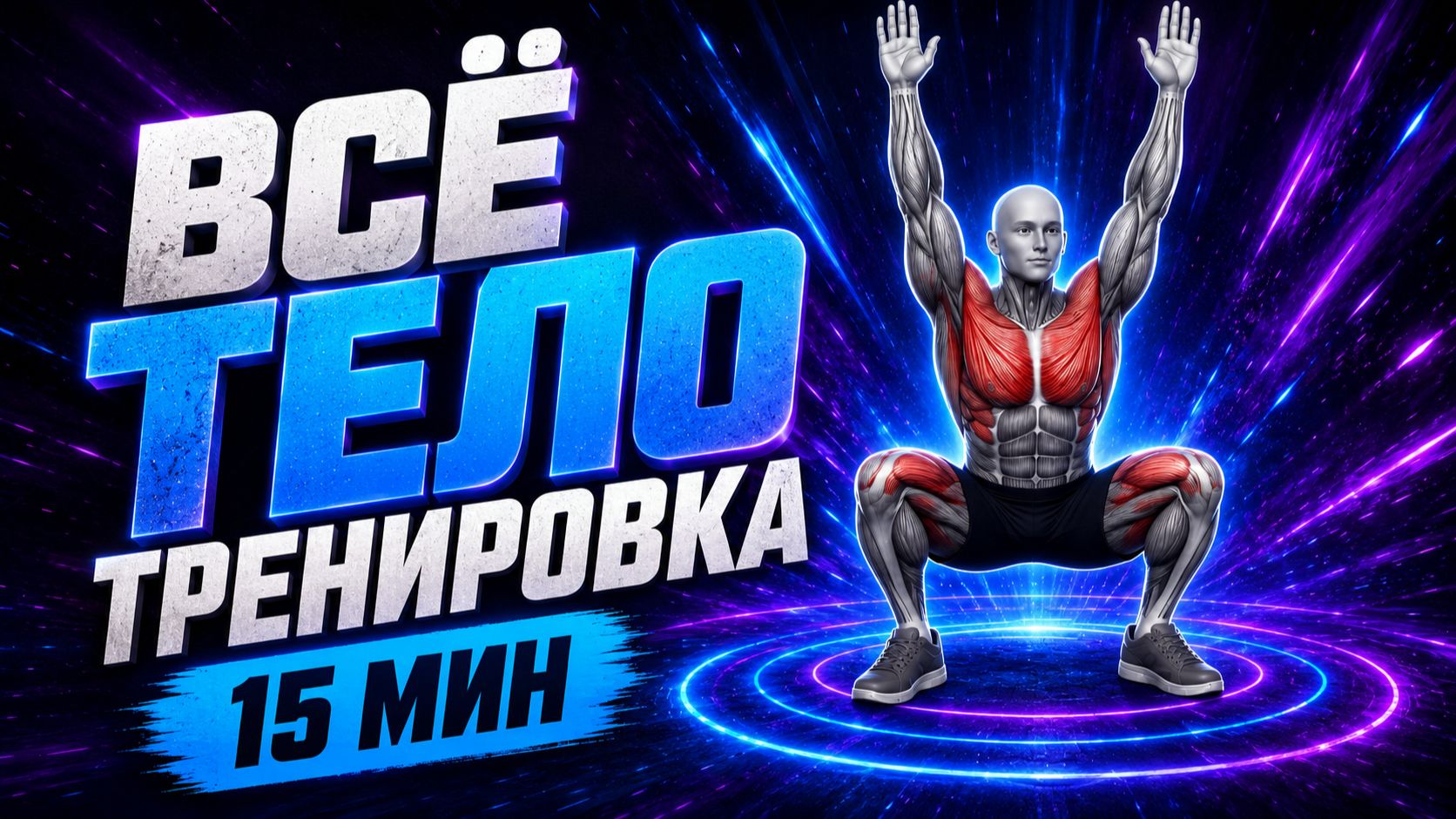 15-минутная интенсивная тренировка на всё тело дома без оборудования