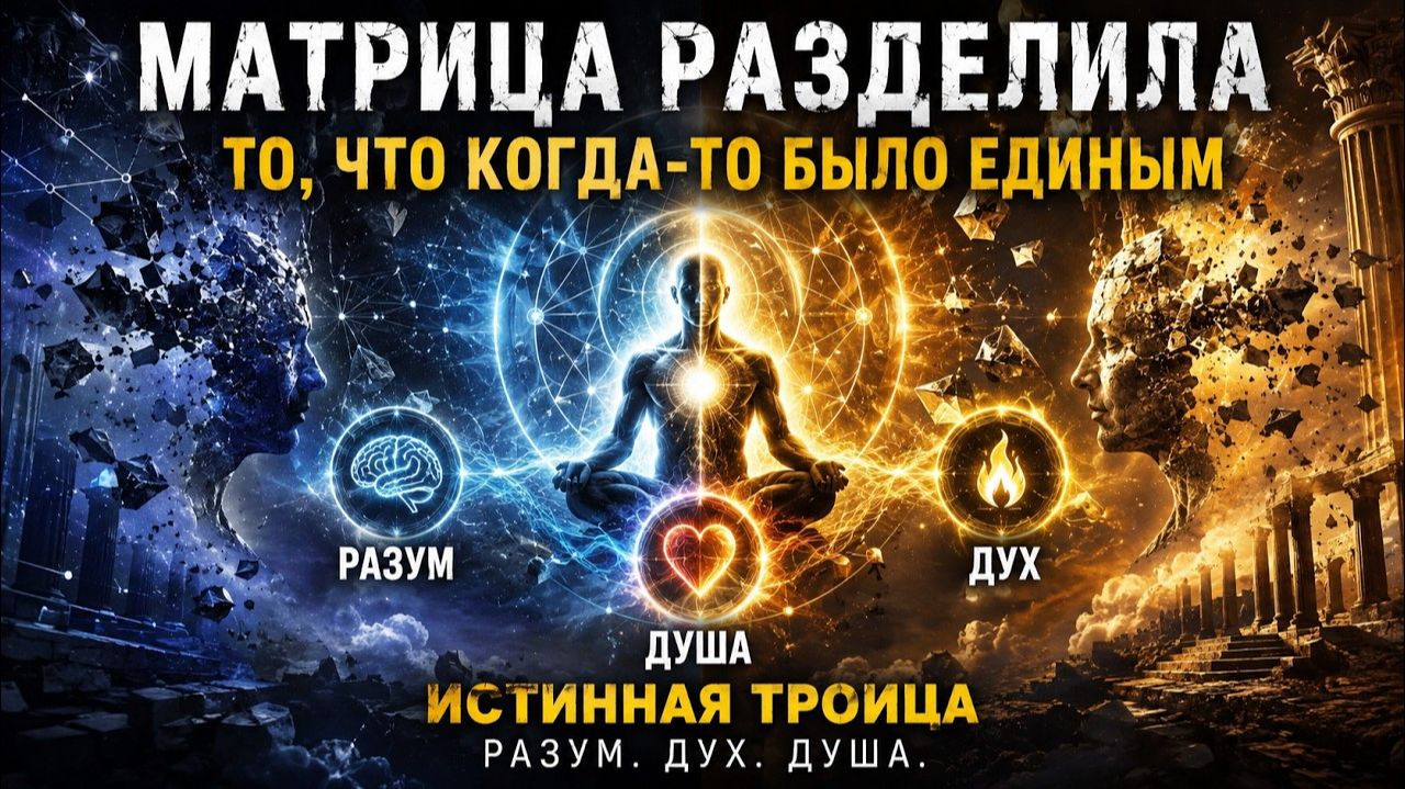 16. МАТРИЦА РАЗДЕЛИЛА ТО, ЧТО КОГДА-ТО БЫЛО ЕДИНЫМ. Разум. Дух. Душа. Истинная Троица.