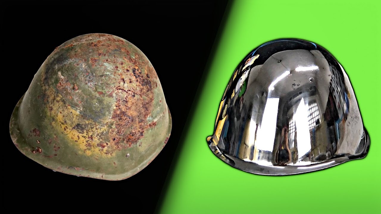 Чистка и полировка старой ржавой каски. Restoration Rusty USSR Helmet.