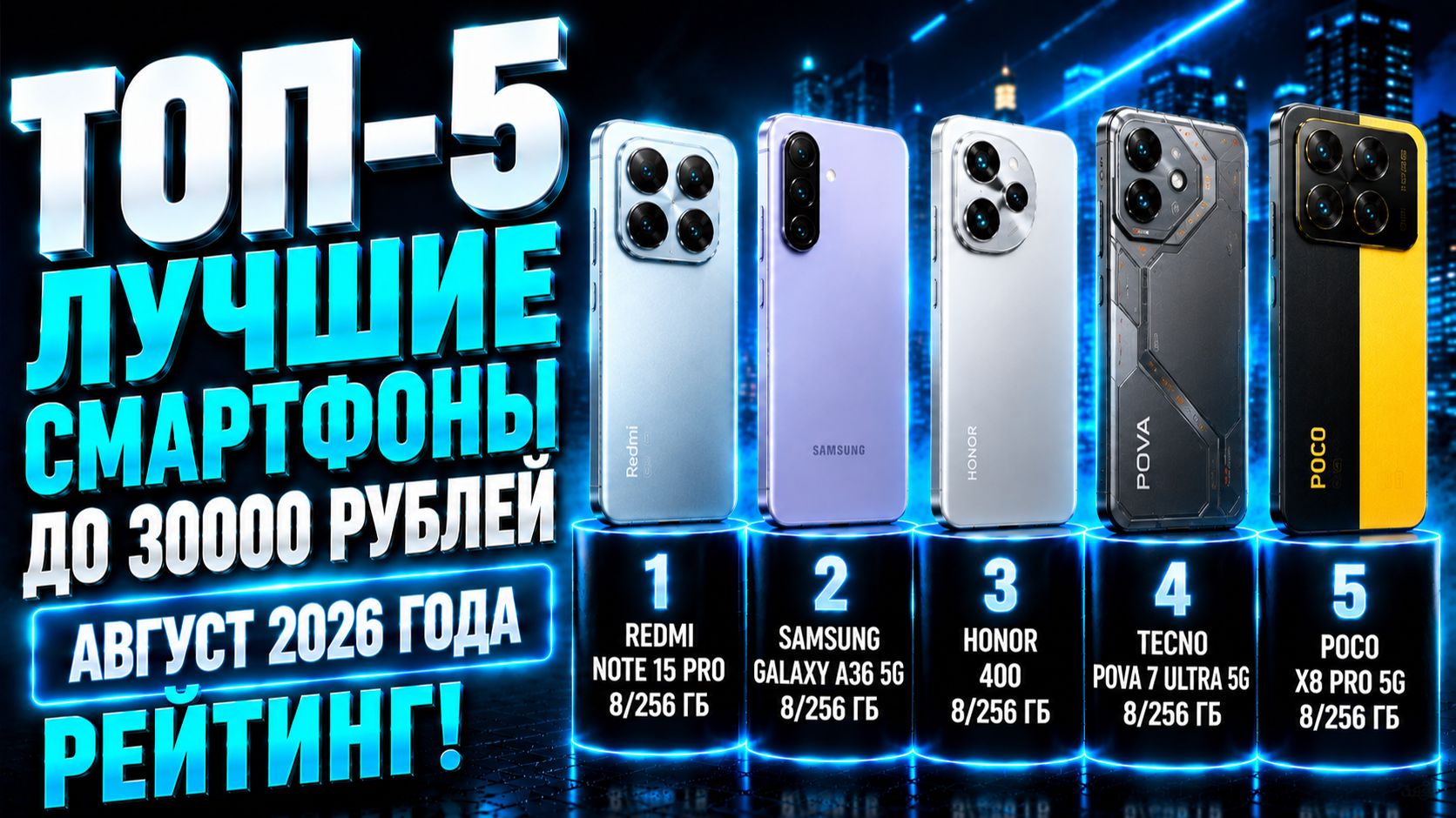 Лучшие смартфоны до 30 000 рублей в 2026 — что купить? 📱