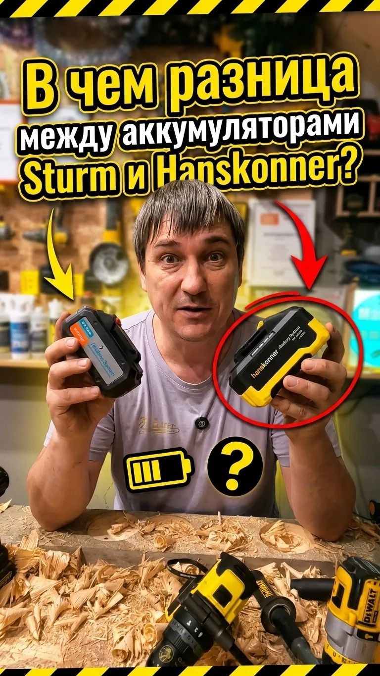 В чем разница между аккумуляторами Sturm и Hanskonner? #Hanskonner #Sturm #tools