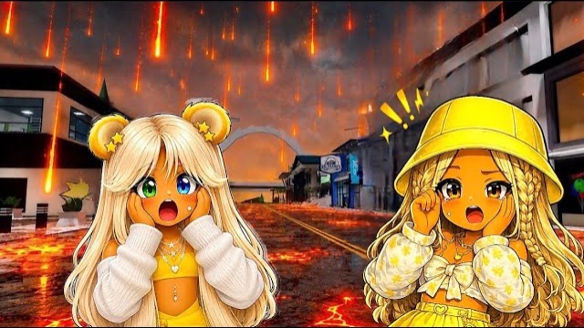 Я и СЕСТРЁНКА СИМБА🦁ПЕРЕЖИЛИ ЛАВОВЫЙ ДОЖДЬ в БРУКХЕЙВЕН РП🏡В ROBLOX