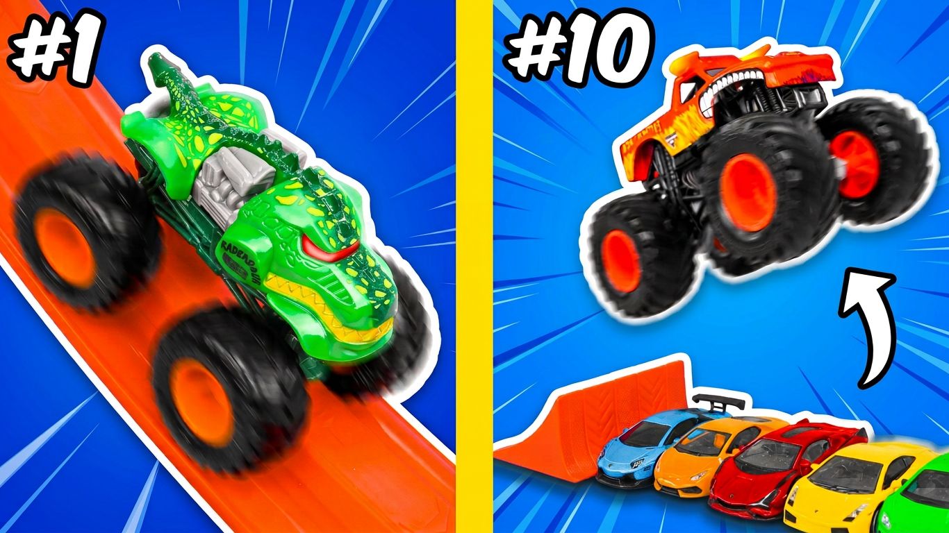 ТЕСТИРУЕМ! 10 Гоночных треков Хот Вилс для Монстр-траков 🚗 Hot Wheels 🚗 машинки 👶 гонки. Мультики