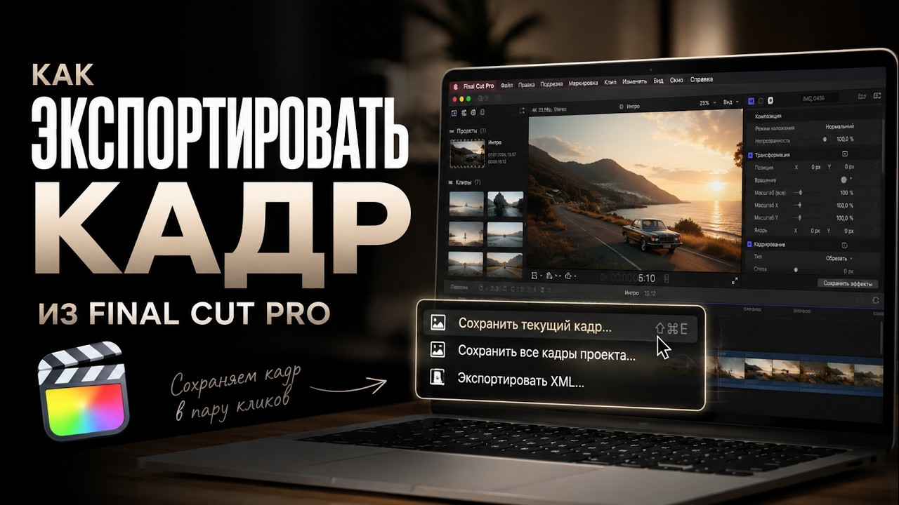 Как экспортировать кадр из Final Cut Pro