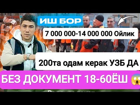 Иш бор БЕЗ ДОКУМЕНТ 18ЁШДАН 60ЁШГАЧА ЕРКАК АЁЛЛАР 🇺🇿🔥❗#работа #иш #узбекистан #тошкентда #узбек