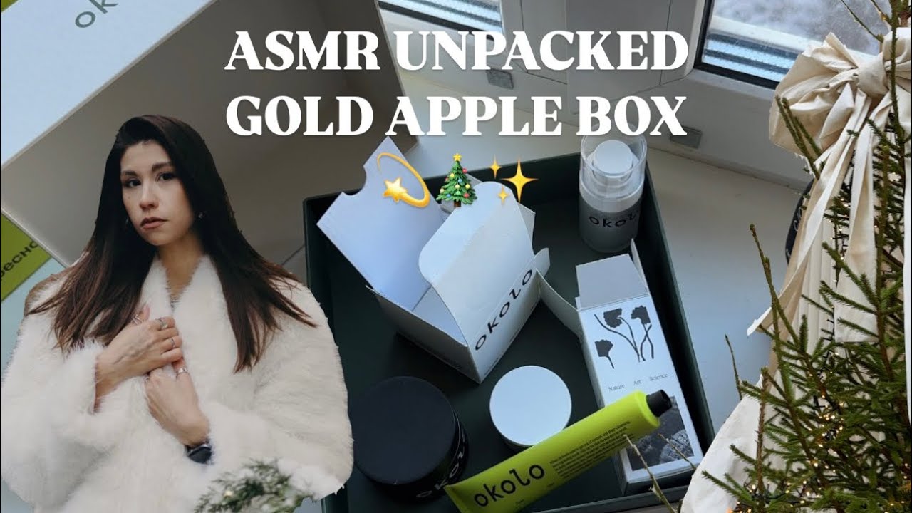ASMR распаковка Gold Apple Box 💚🎄✨