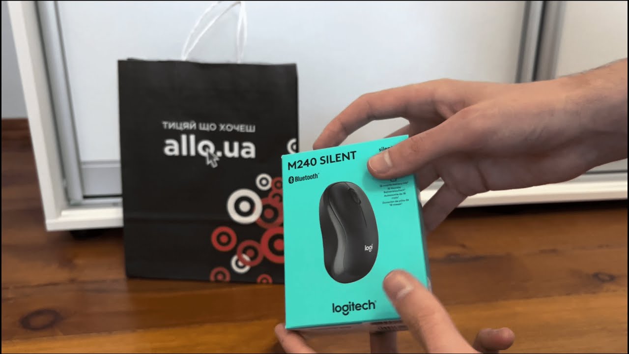 Розпакування з АЛЛО - Мишка Logitech M240 Silent Bluetooth Mouse Graphite (910-007119)