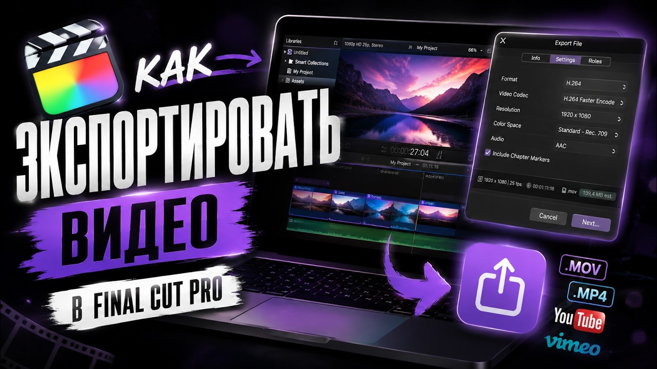 Как экспортировать видео в Final Cut Pro