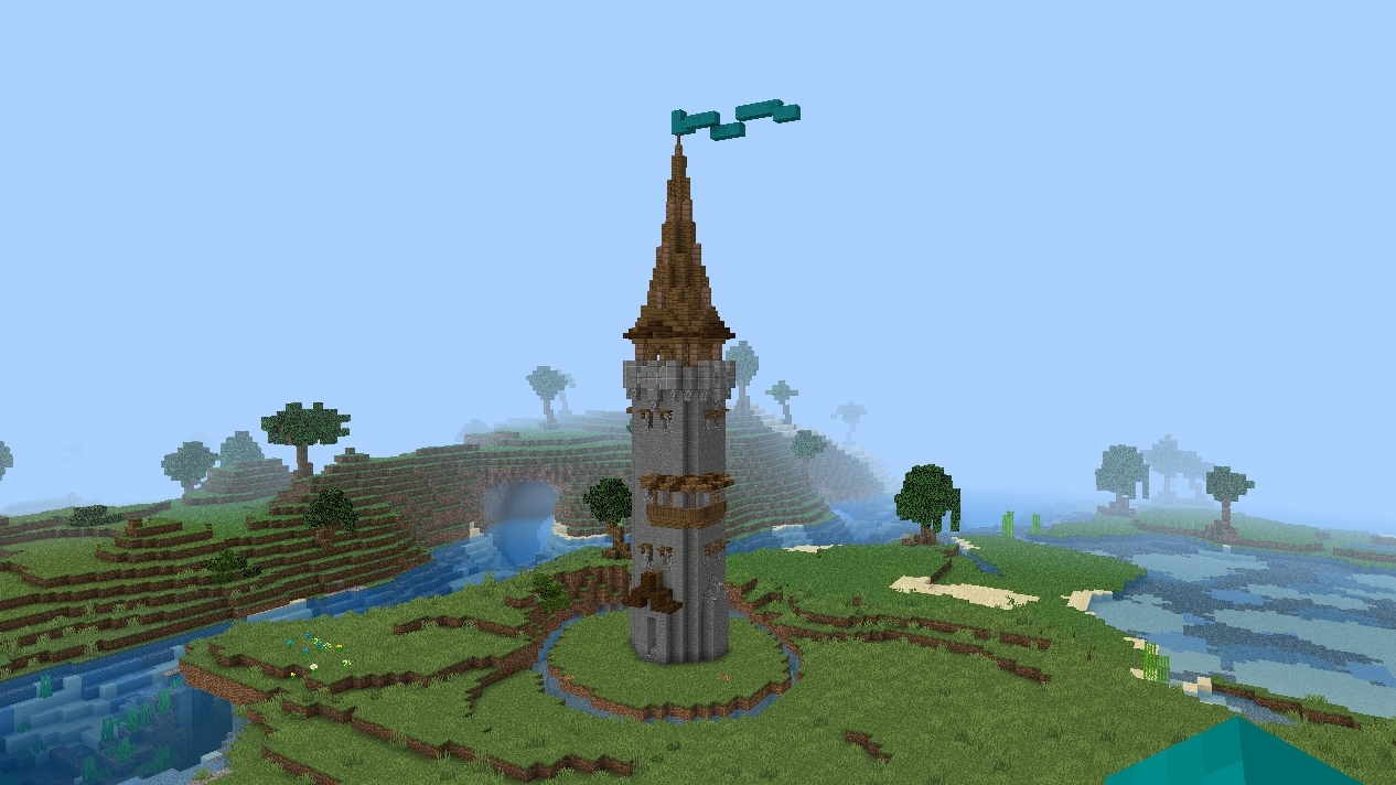 как построить средневиковую башню в Minecraft в 5 итажей