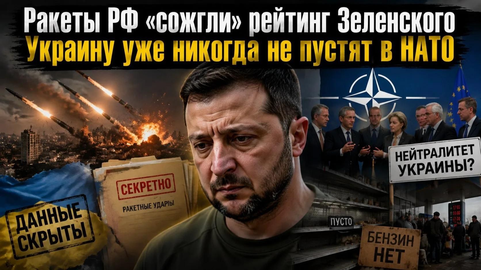 Обстрелы Киева уничтожили доверие к Зеленскому! НАТО отказалось принимать Украину!