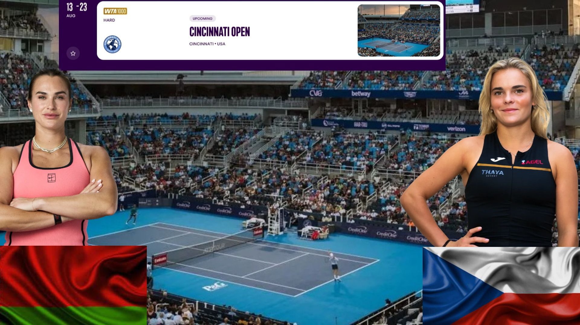 20/8/26 ⏰04:00 (1) 🇧🇾Арина Соболенко - 🇨🇿Сара Бейлек/🏆WTA1000 🇺🇸Цинциннати. 4-й круг