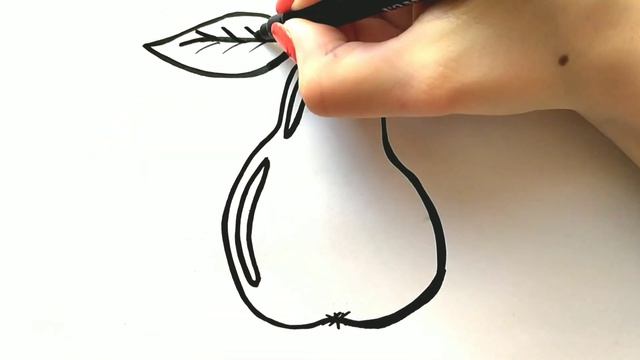 Как нарисовать ГРУШУ ФРУКТЫ  Мультик раскраска ГРУША  НарисуйКа