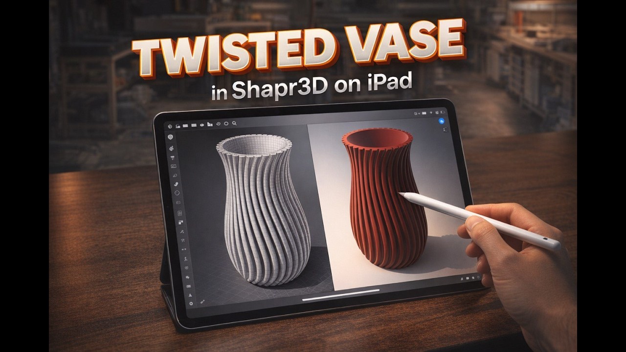Shapr3D: Магия Twist. Ваза из ниоткуда #3dprinting #design #shapr3d #ipad #дизайн
