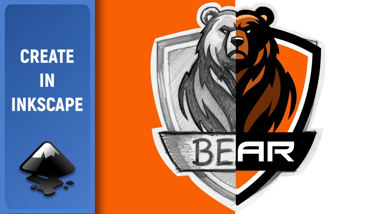 Bear Logo Design In Inkscape | Speed Art Vector Logo Creation | Inkscape Tutorial