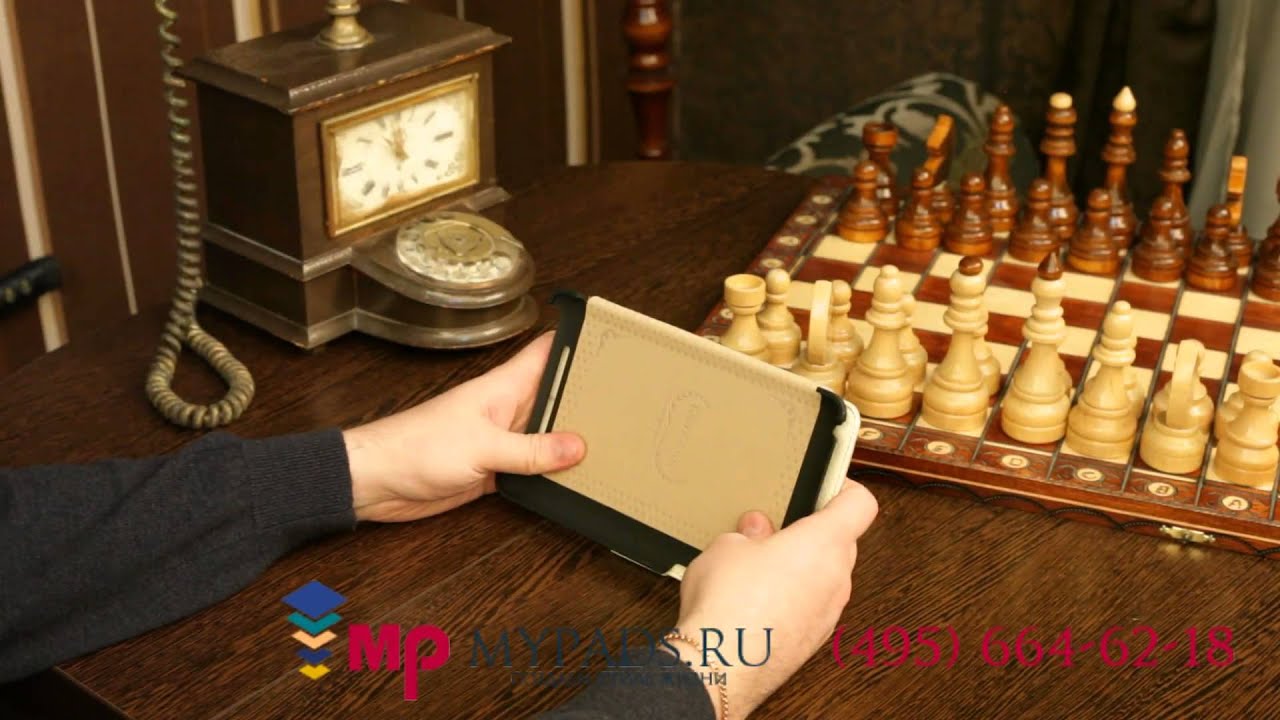 Чехол-обложка для Asus Google Nexus 7 кремовый кожаный 