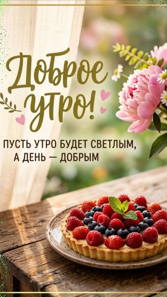 С добрым утром! Яркая открытка с музыкой и тёплыми словами 🌅💫