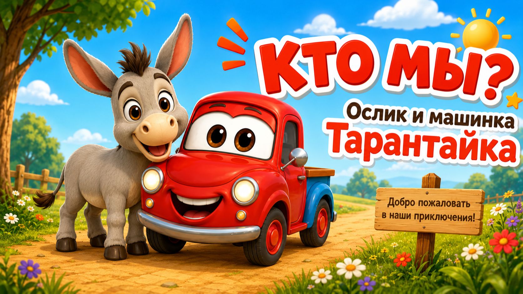 Знакомьтесь: Ослик и машинка Тарантайка! 🚗🫏 | Добрые мультфильмы для детей