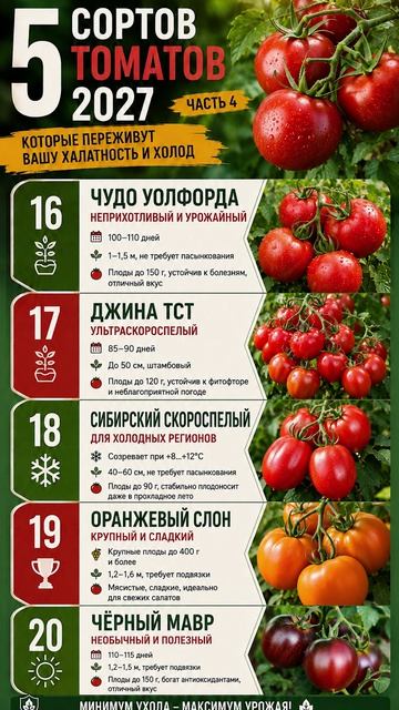 5 сортов томатов на 2027 год. Часть 4