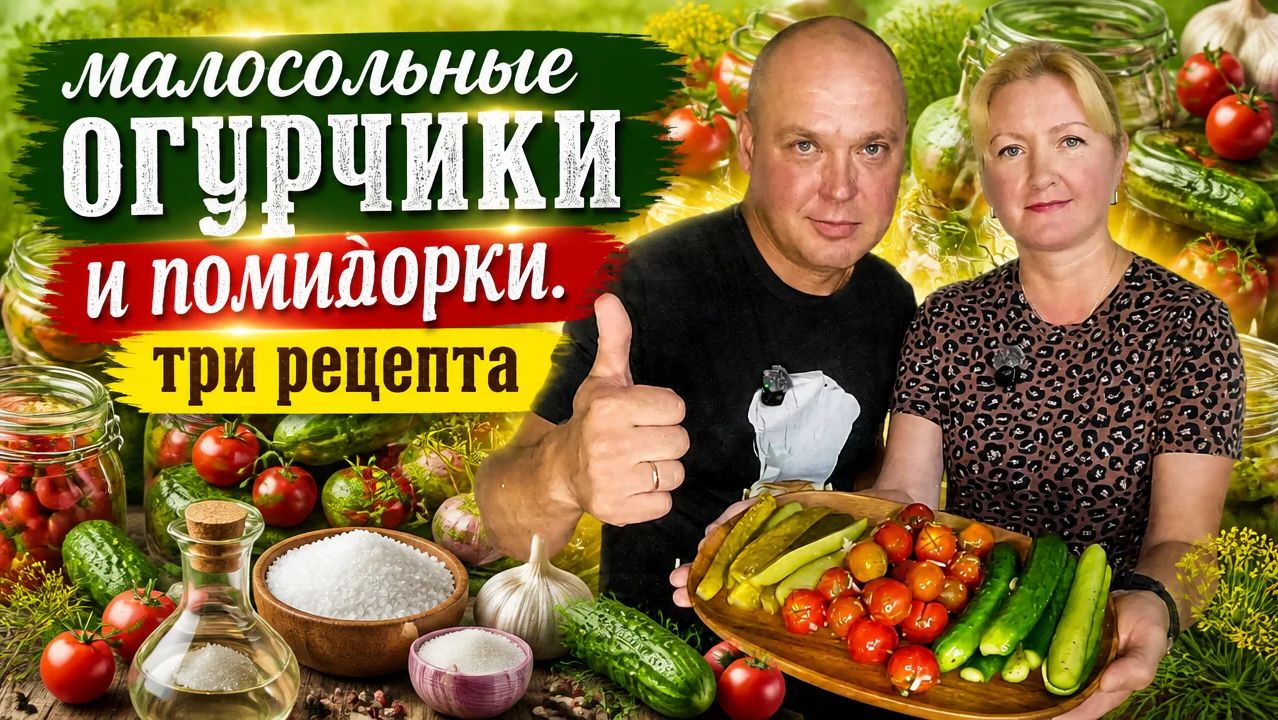 Рецепт малосольных огурцов и помидоров.