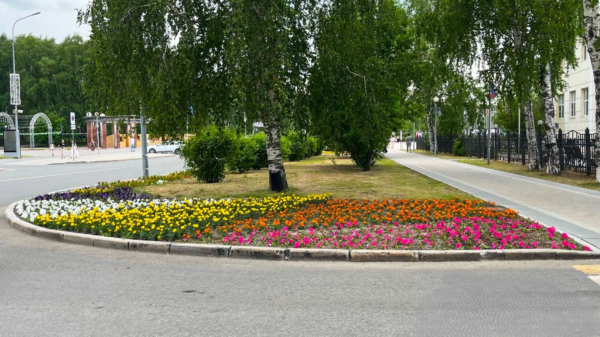 Хрупкая красота - из-за обильных дождей в Ханты-Мансийске пришлось обновить цветочные клумбы