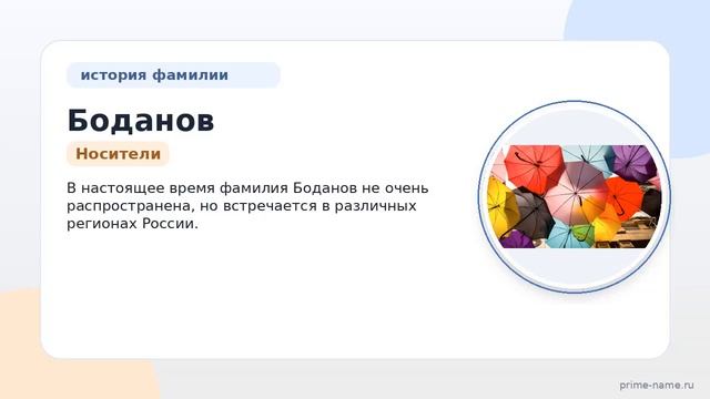Фамилия Боданов: происхождение, значение и склонение