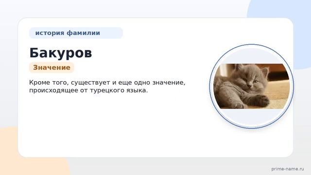 Фамилия Бакуров: происхождение значение и склонение