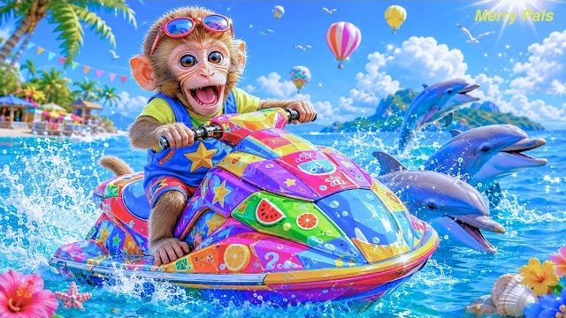 Обезьянке Моно удается смастерить Гидроцикл из металлолома и спасти Мальчика-Обезьяну от цунами