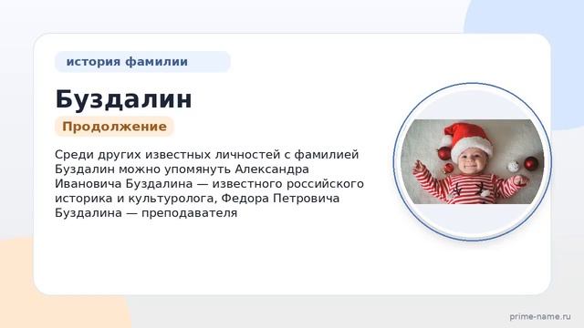 Фамилия Буздалин: происхождение значение и склонение