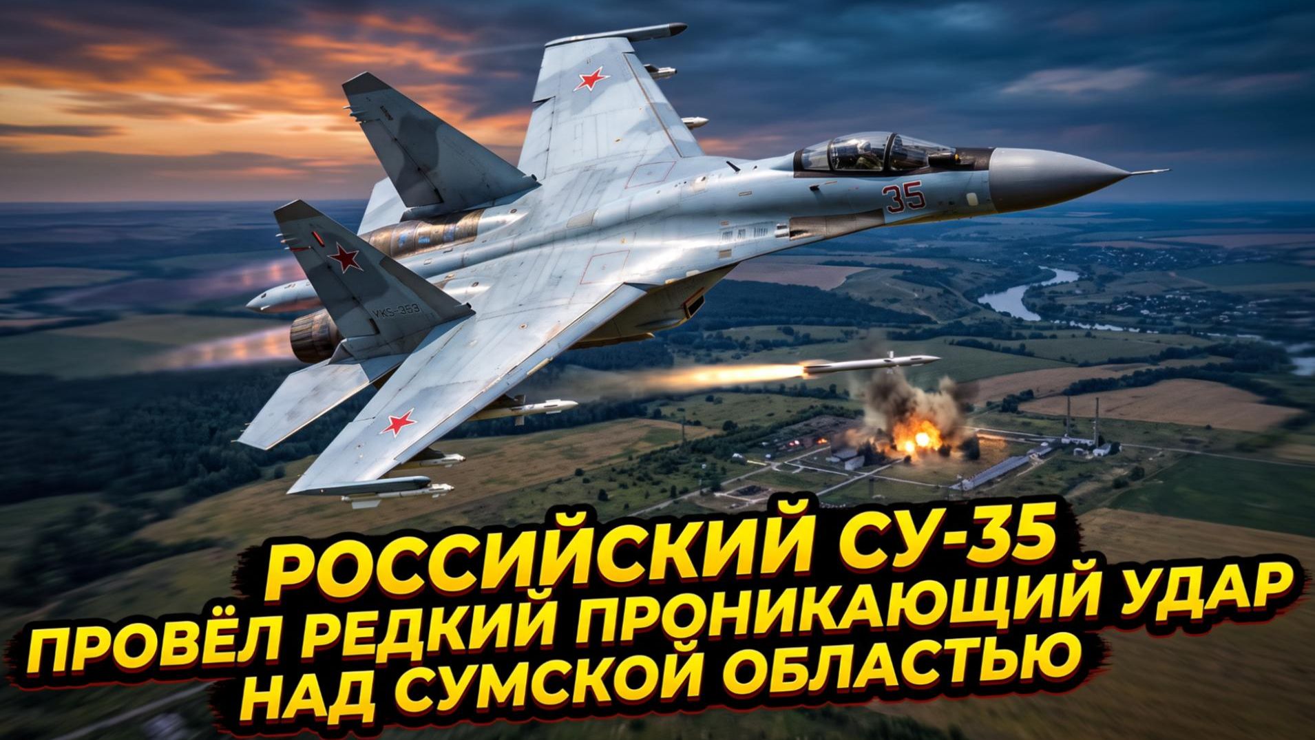 🛩️Российский Су-35 провёл редкий проникающий удар над Сумской областью