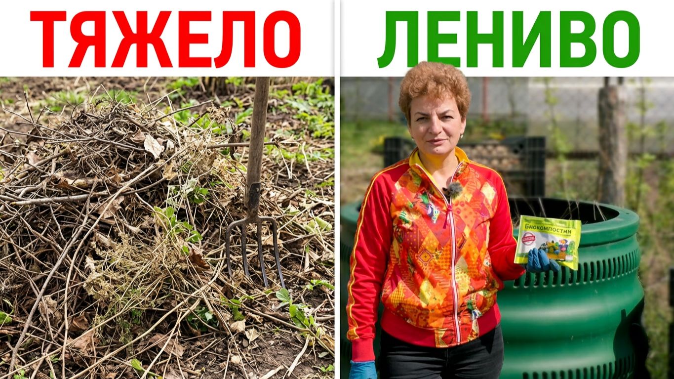 ЛЕНИВЫЙ и БЫСТРЫЙ  КОМПОСТ. Как просто приготовить в саду компост.