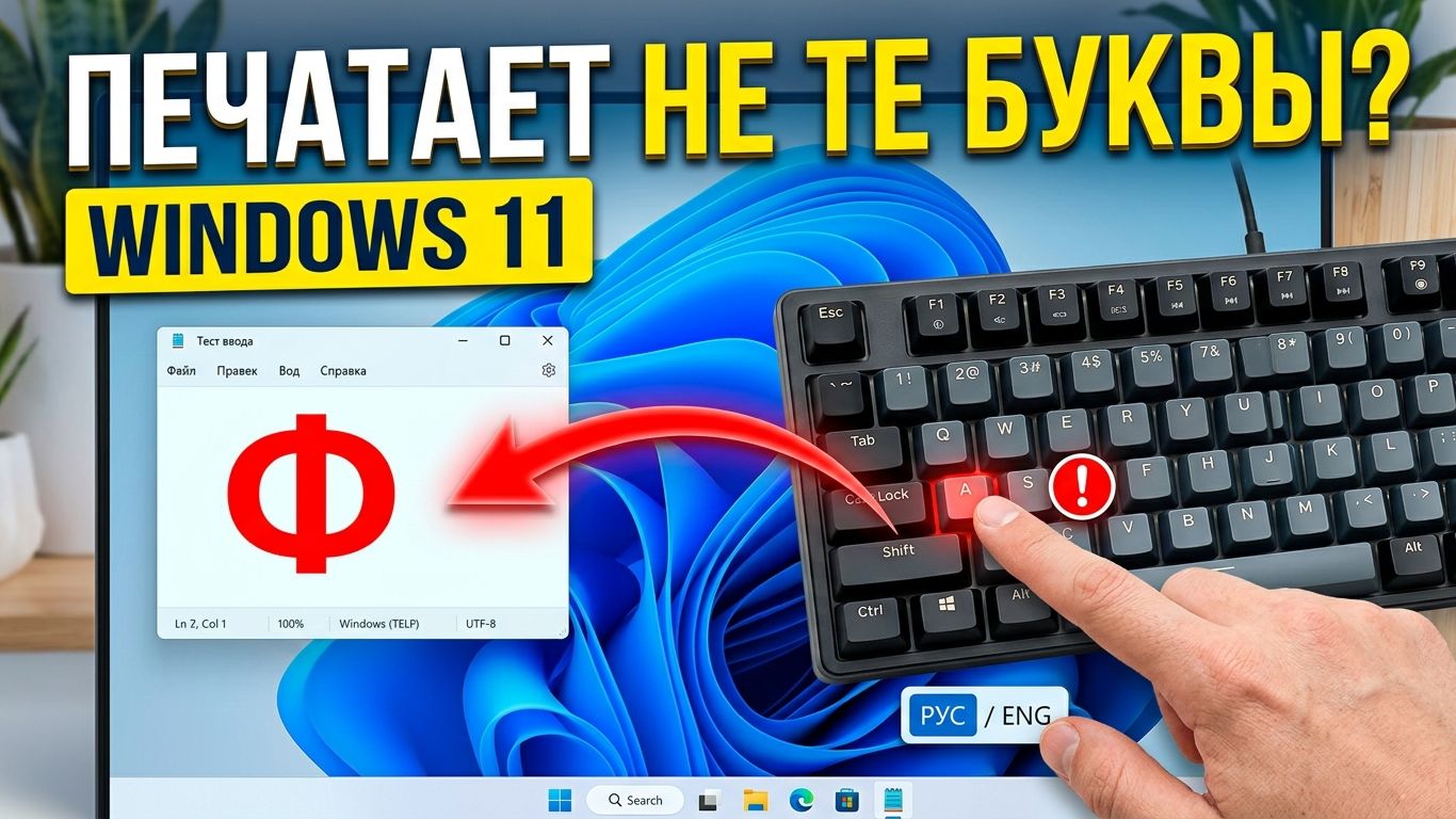 Клавиатура печатает не те буквы в Windows 10/11. Вместо букв цифры, знаки или иероглифы — Решение