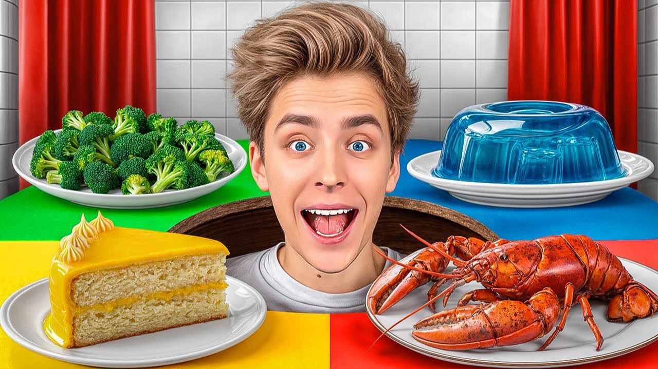Едим Еду ОДНОГО ЦВЕТА Челлендж ! РОЗОВЫЙ vs ЧЕРНЫЙ А4