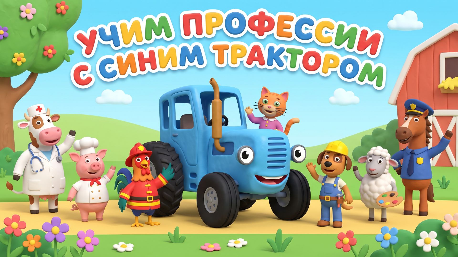 Мультики для детей синий трактор