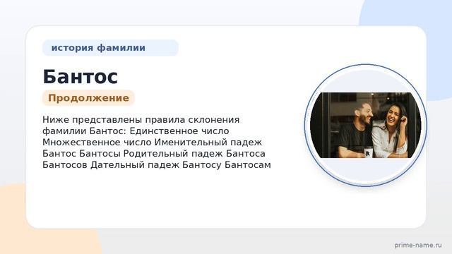 Сберегите свои корни: узнайте про происхождение, историю, значение и склонение фамилии Бантос