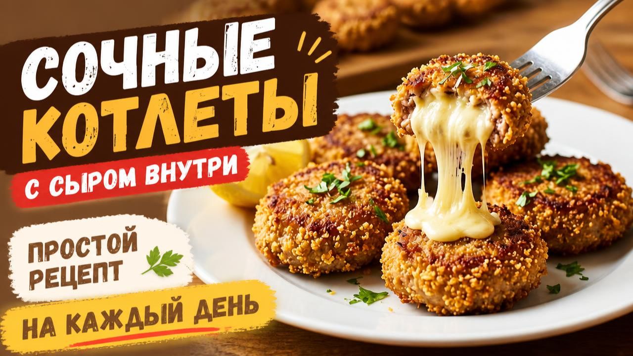 Сочные котлеты с сыром внутри простой рецепт на каждый день
