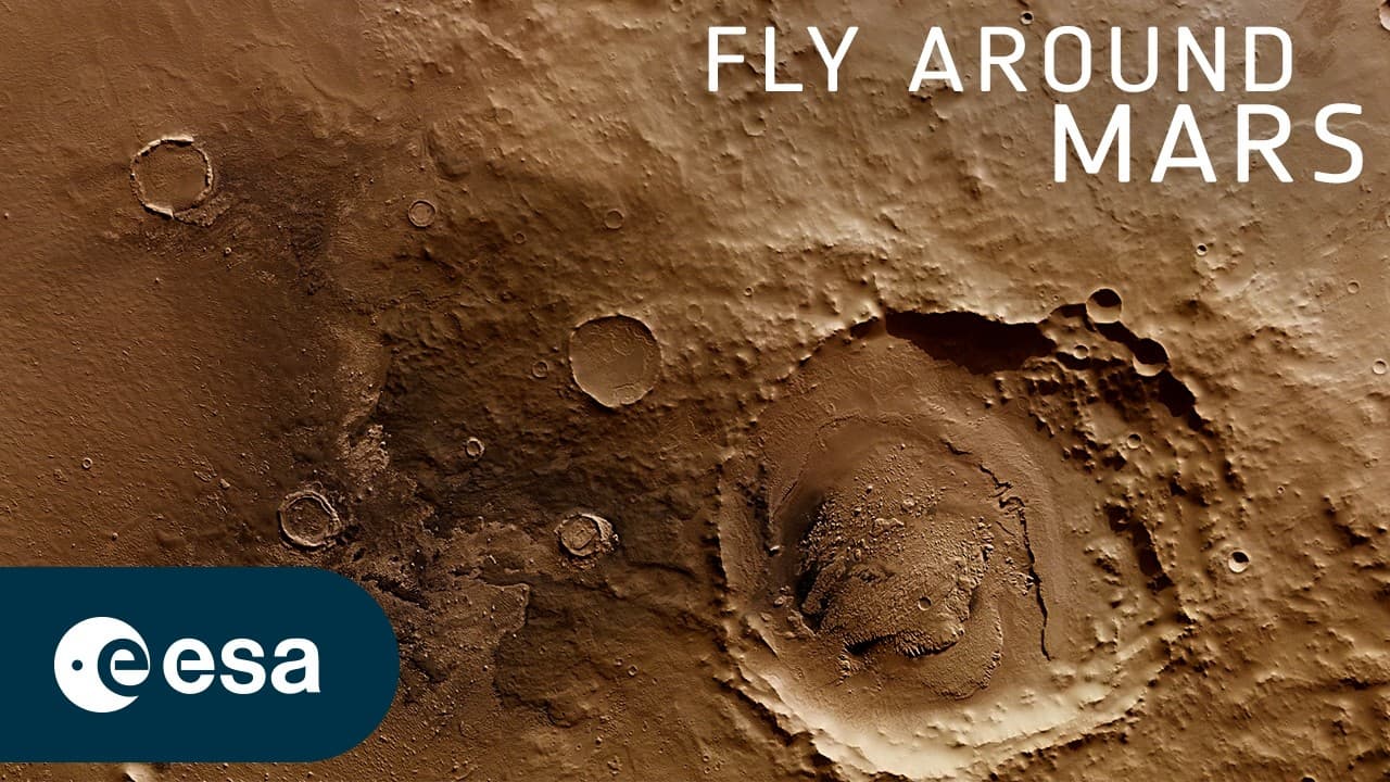 Fly Around Schiaparelli Crater With Mars Express
