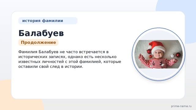 Фамилия Балабуев: происхождение, значение и склонение